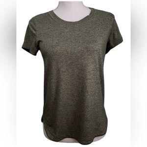 Athleta Scalloped Hem Hunter Green Short Sleeved T-Shirt, Size XS